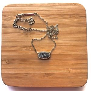 KENDRA SCOTT Elisa Necklace in Platinum Drusy